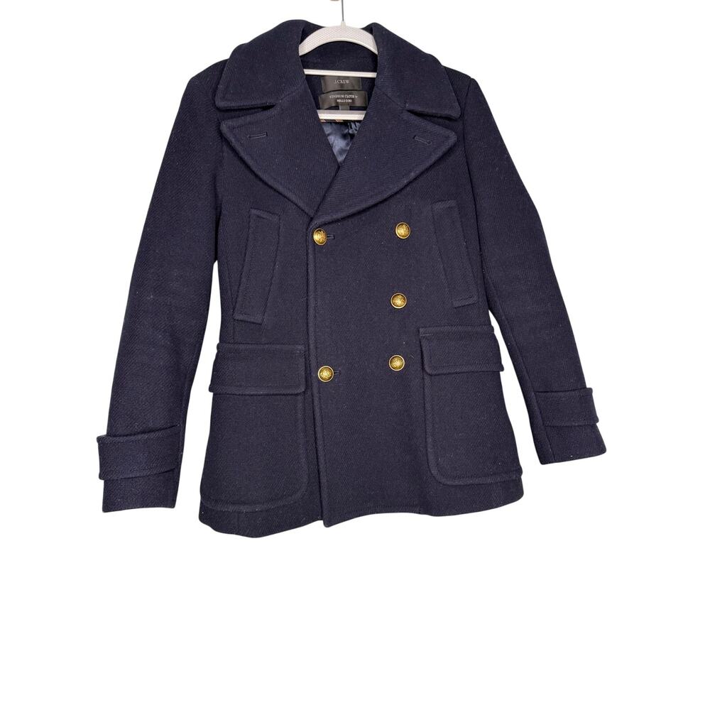 J. Crew Stadium Cloth Nello Gori Stadium‎ Coat navy blue